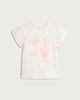 image 4 of F&F Girls Pure Cotton Sea Embroidered T-Shirt in White