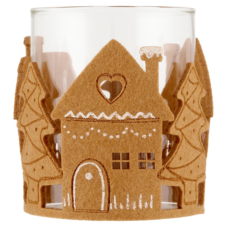 Gingerbread Pattern Christmassy Candle Holder