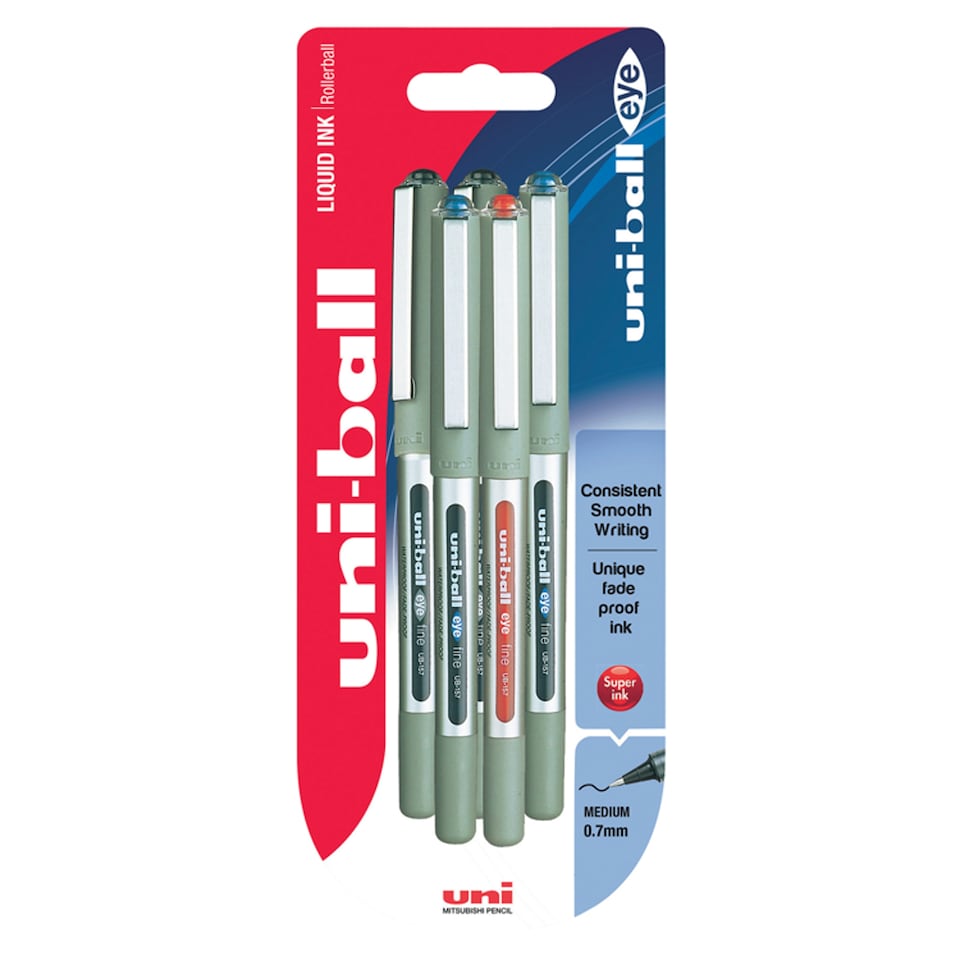 Uniball 157 Eye Rollerball Assorted Pens 5 Pack