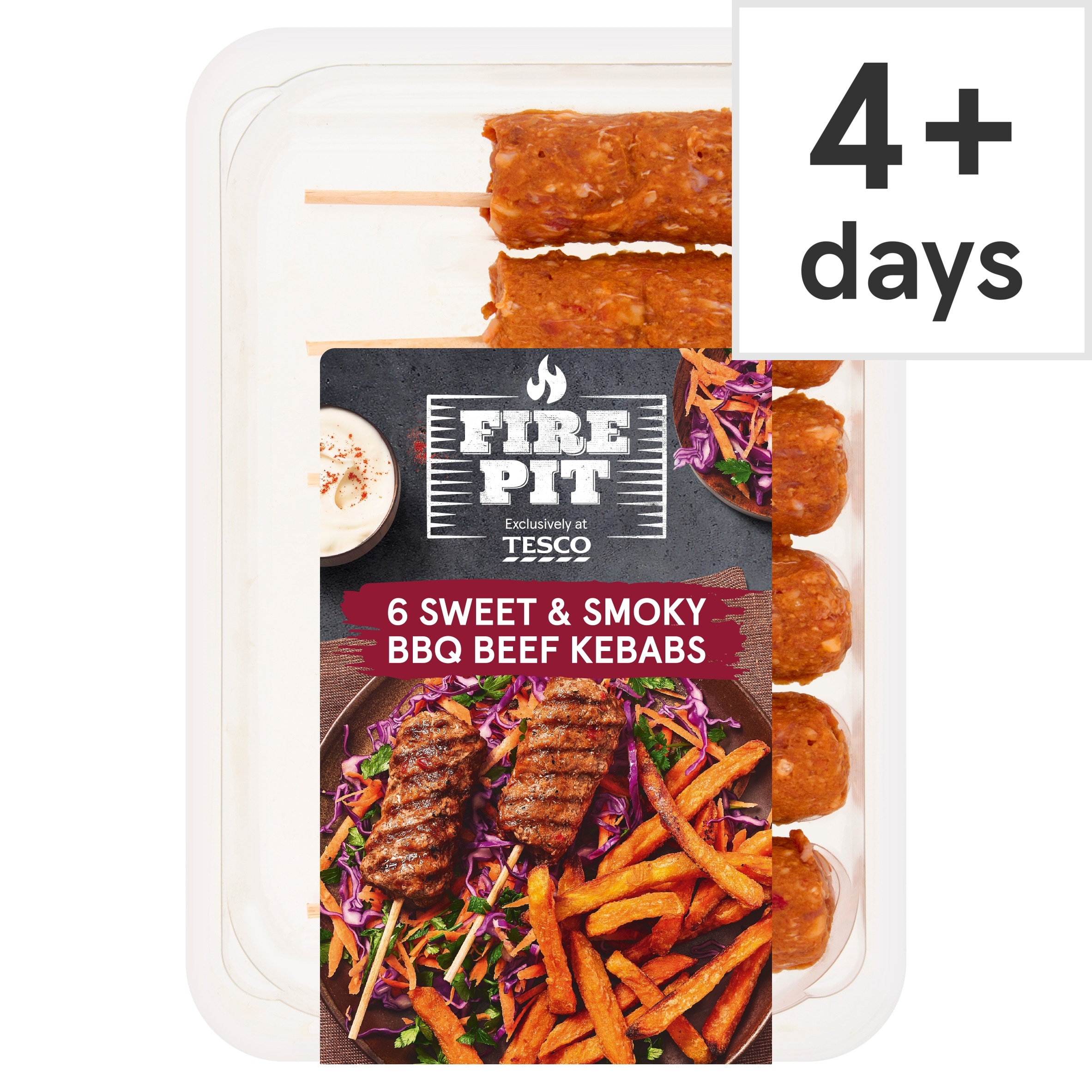 Tesco Firepit 6 Sweet & Smoky BBQ Beef Kebabs 360g