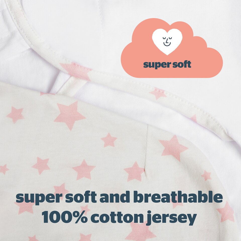 image 1 of Silent Night Swaddle Wraps 0-3M Pink 3 Pack