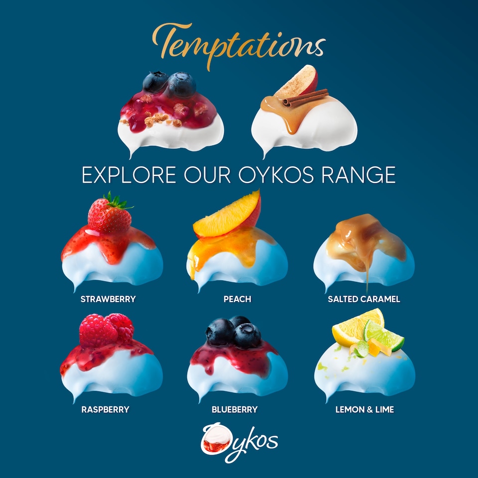 image 1 of Oykos Strawberry Luxury Greek Style Yoghurt Dessert 4x110g