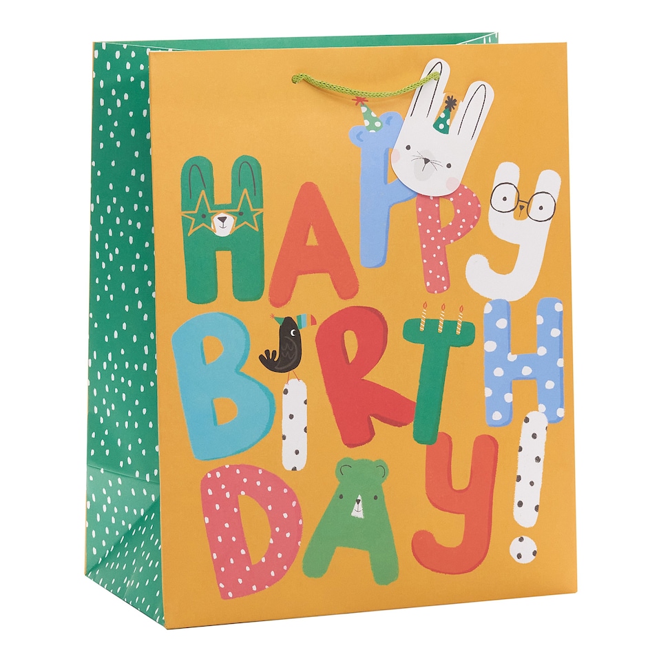 Tesco Happy Birthday Brights Large Bag