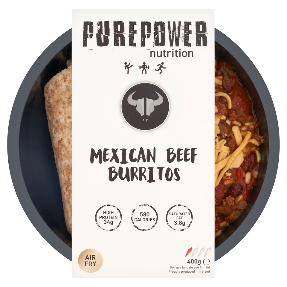 PUREPOWER NUTRITION MEXICAN BEEF BURRITOS 400G