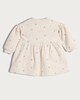 image 2 of F&F Baby Cotton Rich Floral Print Reindeer Pocket Dress in Stone