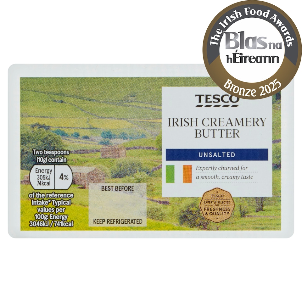 Tesco Butter Unsalted Foil 227G