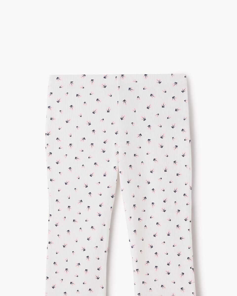 image 1 of F&F Girls 3-Pack Cotton Rich Flared Leggings in Multi Blue