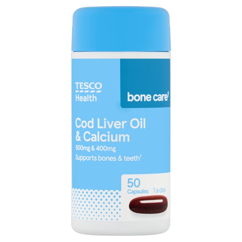 Tesco Health Bone Care Capsules with Cod Liver Oil & Calcium - 50s