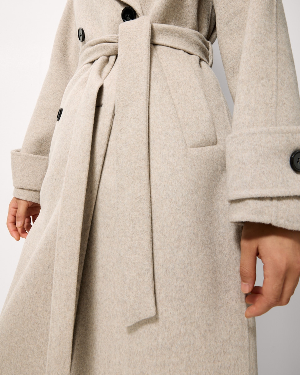 image 1 of F&F Wool Blend Belted Coat in Neutral