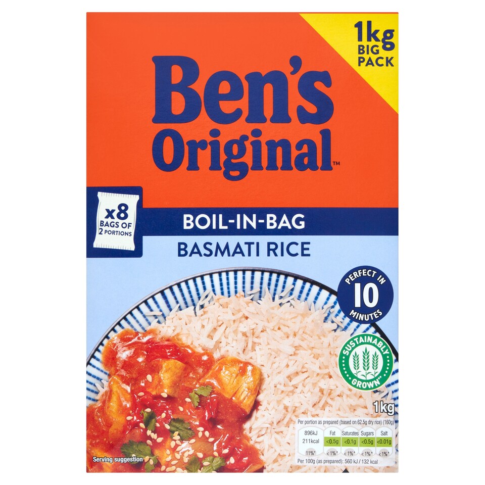 Ben's Original Boil In Bag Basmati Rice 1Kg