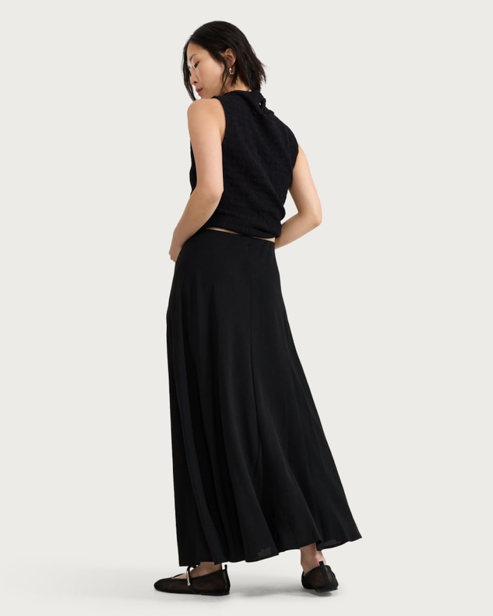 image 1 of F&F A-Line Full Midi Skirt in Black