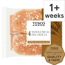 Tesco Deli Wholemeal Rolls 4 Pack