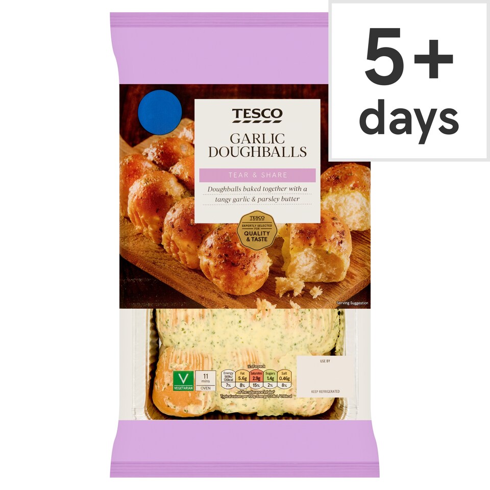 TESCO GARLIC DOUGHBALLS 186G
