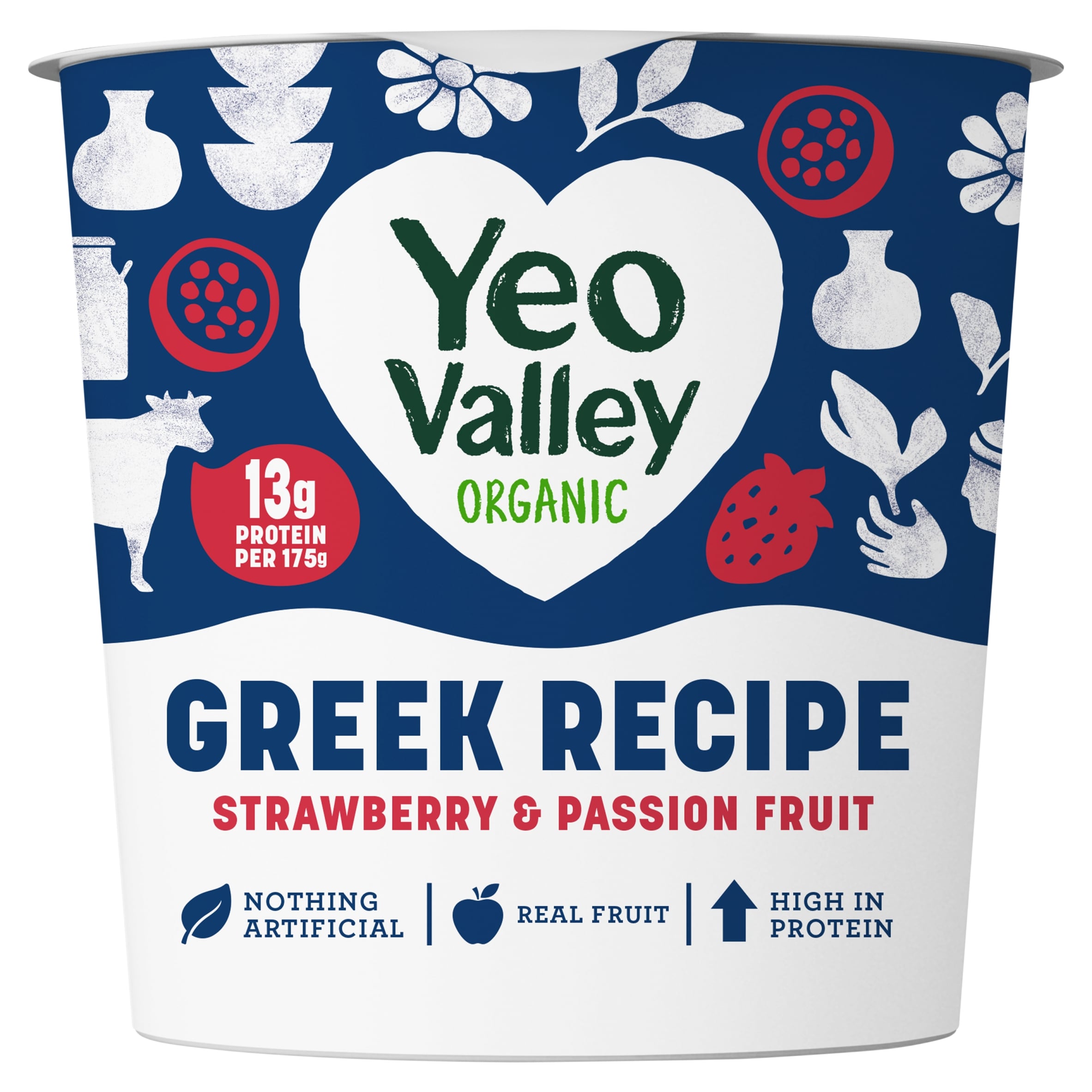 Yeo Valley Organic Greek Recipe Strawberry & Passionfruit 350g