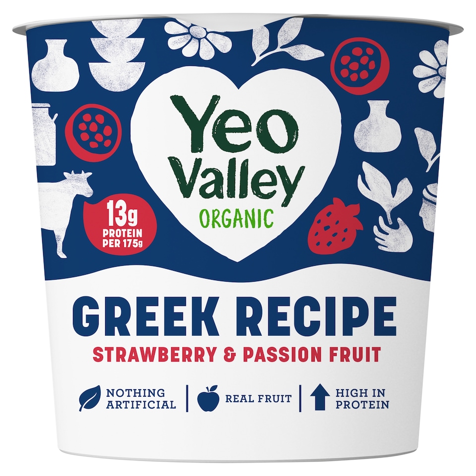 Yeo Valley Organic Greek Recipe Strawberry & Passionfruit 350g