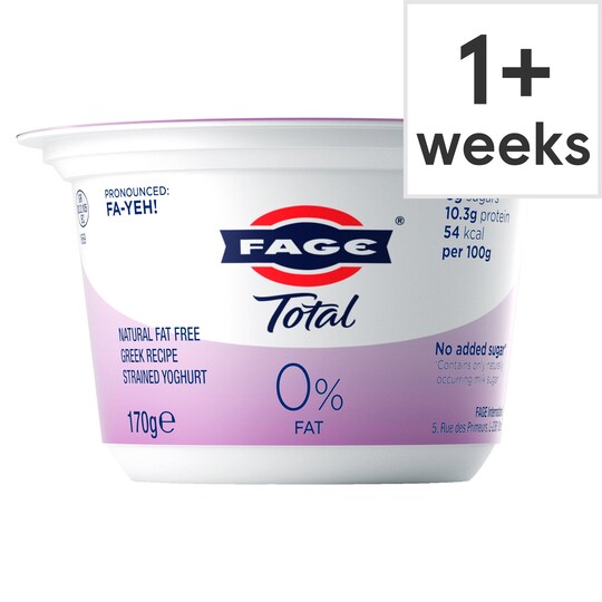 Total Greek 0 Fat Yogurt 170g - Tesco Groceries