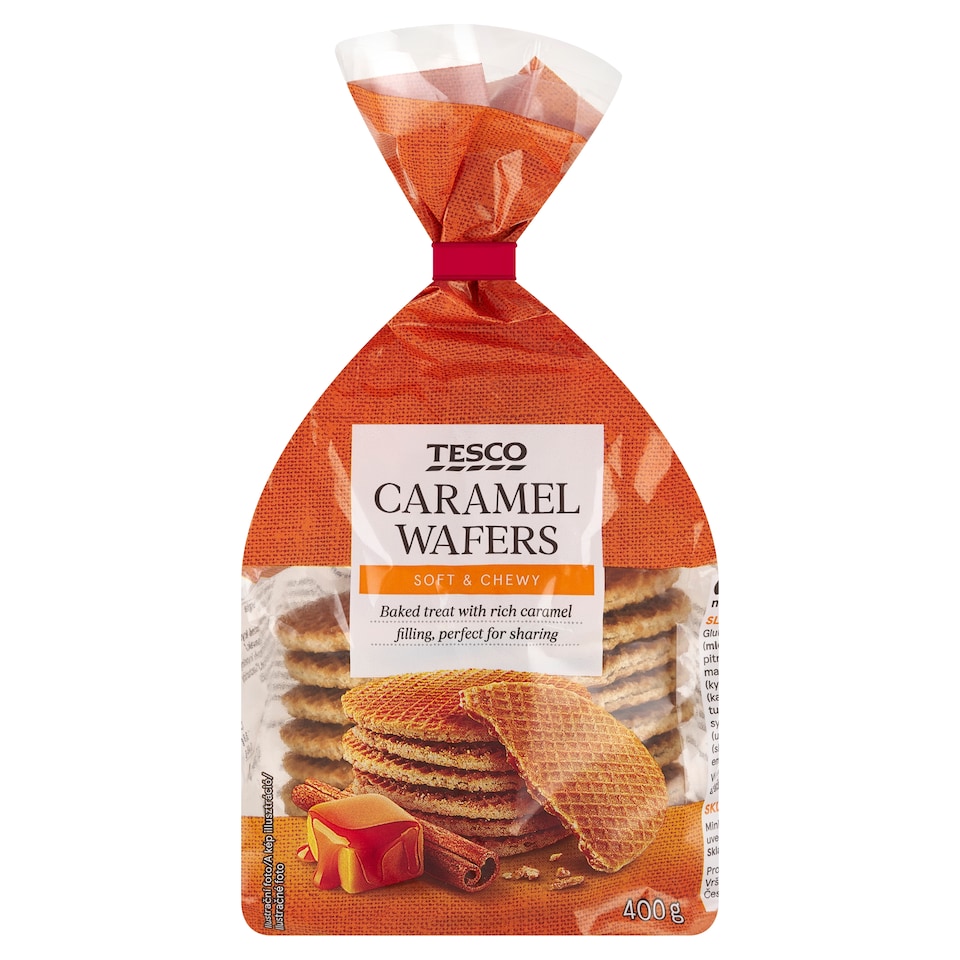 Tesco Oplatky s karamelovou náplní 400g