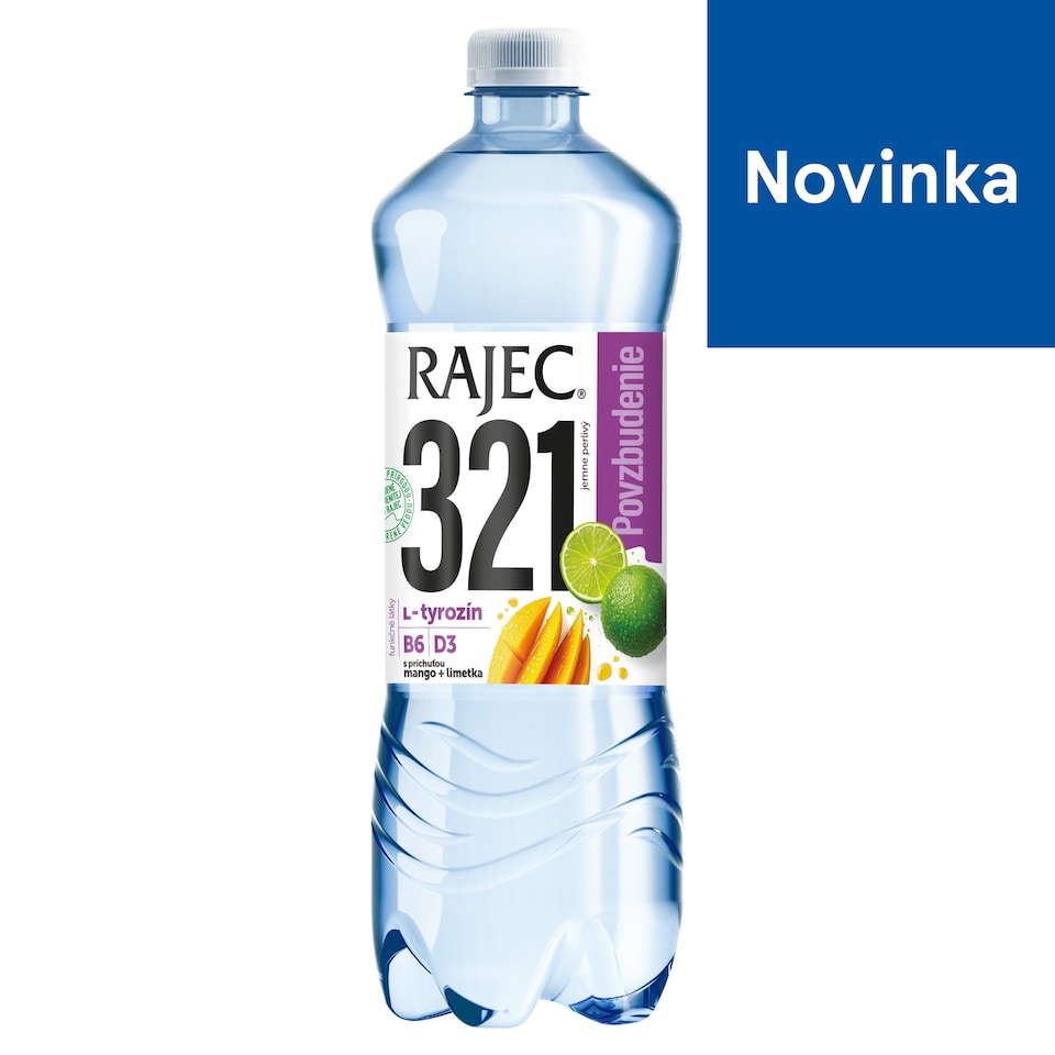 Rajec 321 povzbudenie s príchuťou manga a limetky jemne perlivý 0,75 l