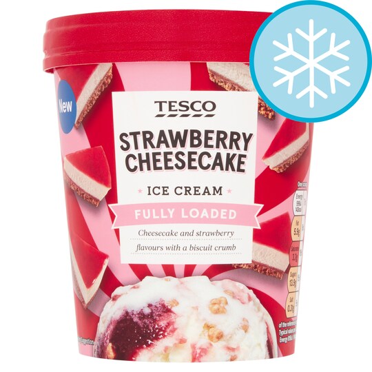 Tesco Strawberry Cheesecake Ice Cream 480Ml Tesco Groceries