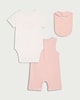 image 2 of F&F 3-Piece Super Sweet Bodysuit, Romper and Bib Set in Pink