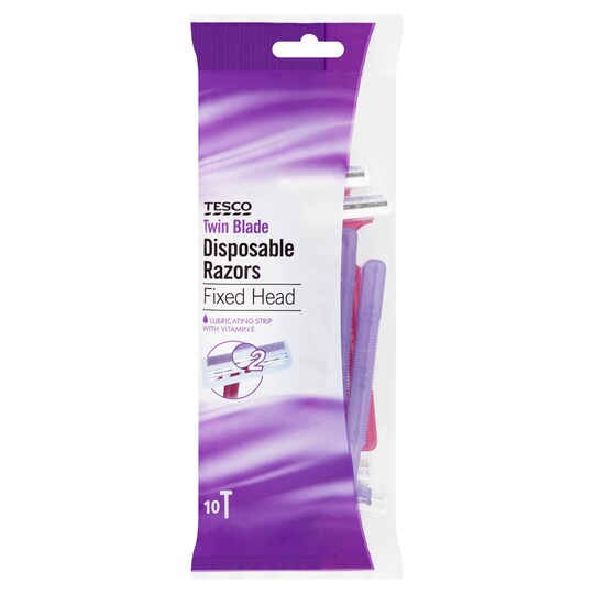 Tesco Women's Twin Blade 10 Pack Mix Colour Disposable Tesco Groceries