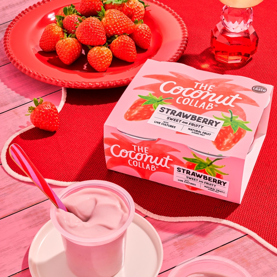 image 1 of The Coconut Collab Strawberry Coconut Yoghurt Multipack 4x90g
