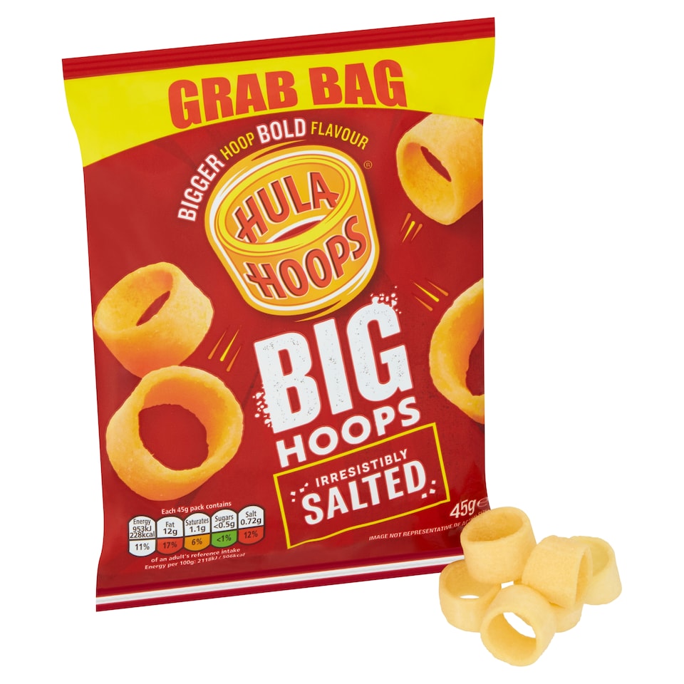image 1 of Hula Hoops Big Hoops Salted Grab Bag 45G