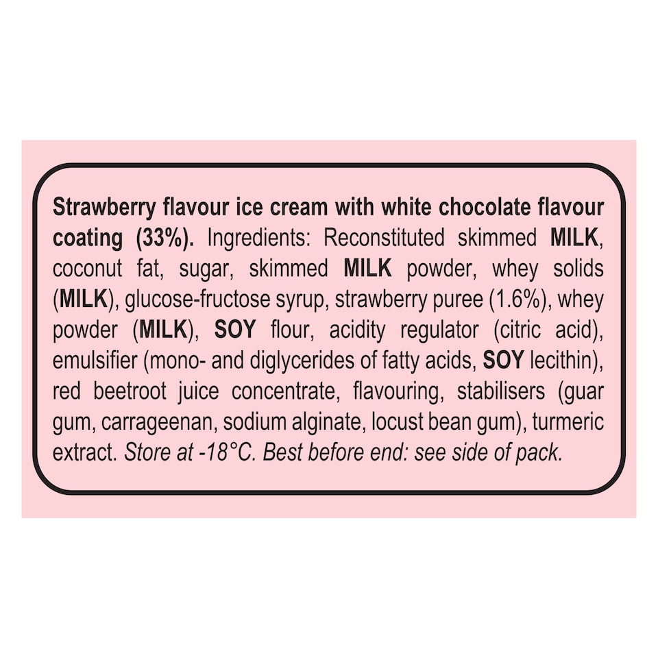 image 1 of Walls Mini Bites Strawberry Ice Cream 10 Pack 100Ml