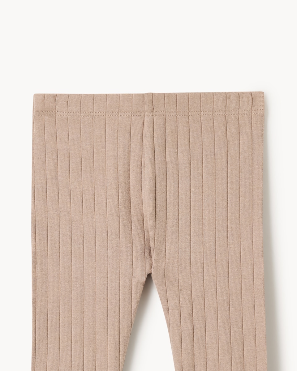 image 1 of F&F Baby Woodland Top and Ribbed Leggings Set in Neutral