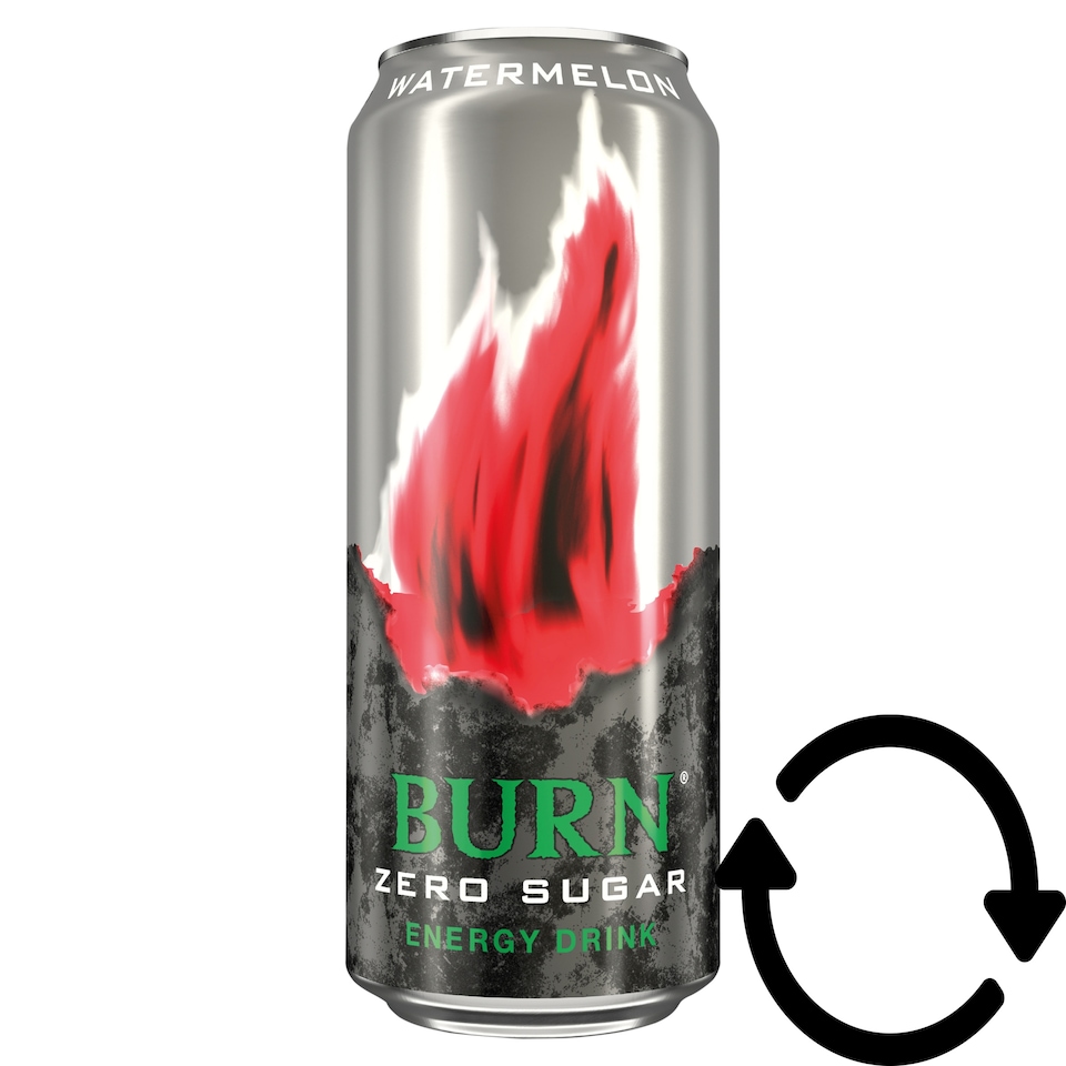 Burn Zéró Cukor Carbonated Watermelon Flavoured Energy Drink with Caffeine and Sweeteners 250 ml