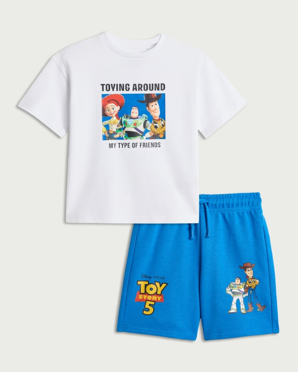 image 1 of Disney Toy Story 2-Piece T-Shirt and Shorts Set in White
