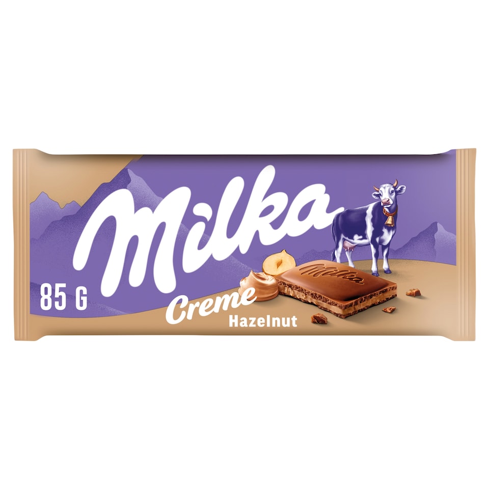 Milka Creme Hazelnut Alpine Milk Chocolate with Hazelnut Cream Filling 85 g