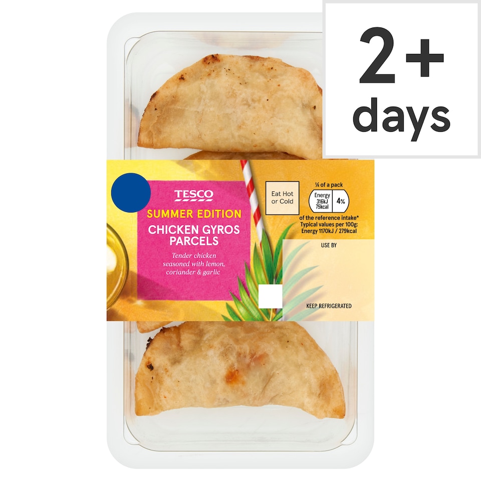 Tesco Chicken Gyros Parcels 108g