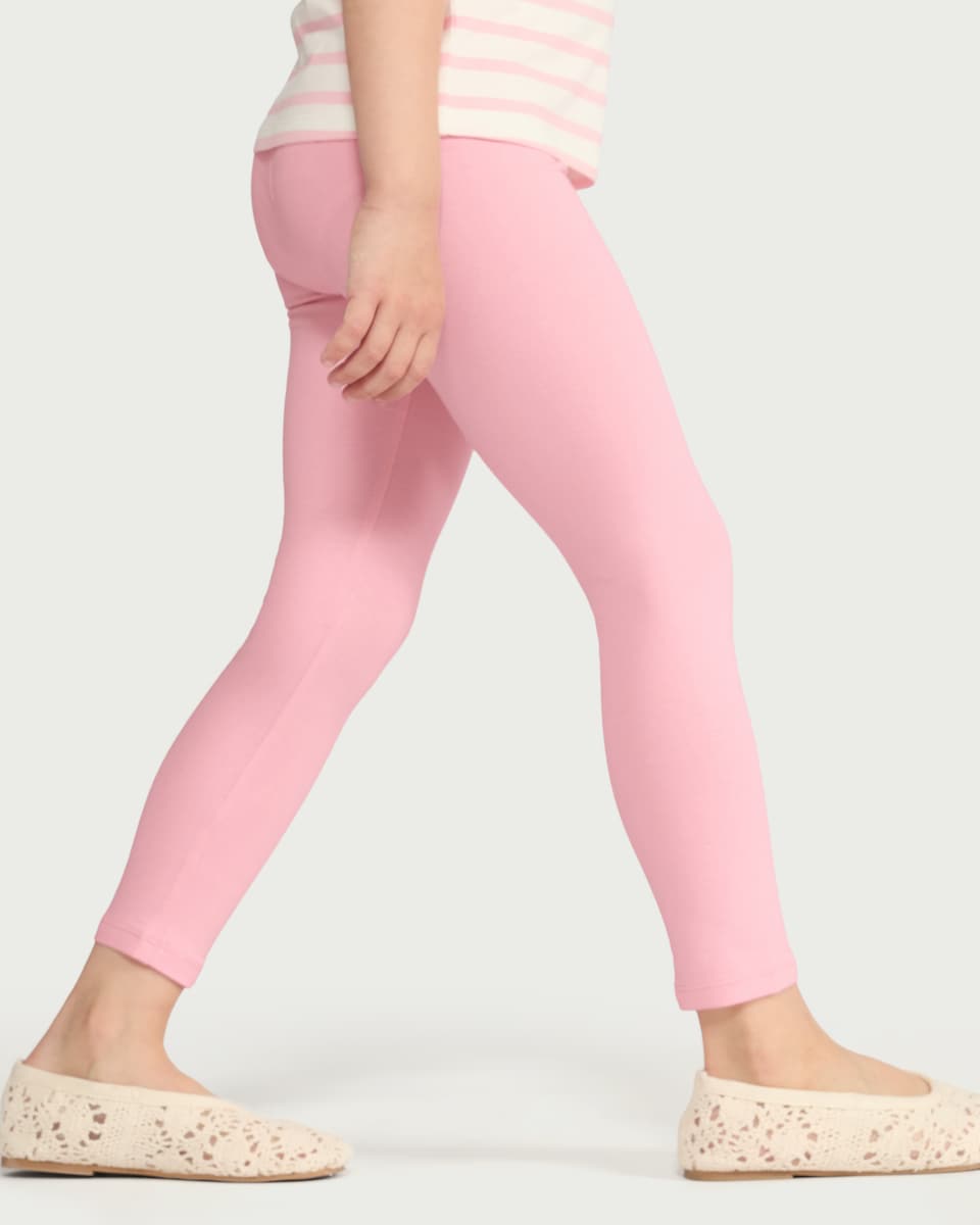 image 1 of F&F Girls 5-Pack Cotton Rich Leggings in Multi Pink