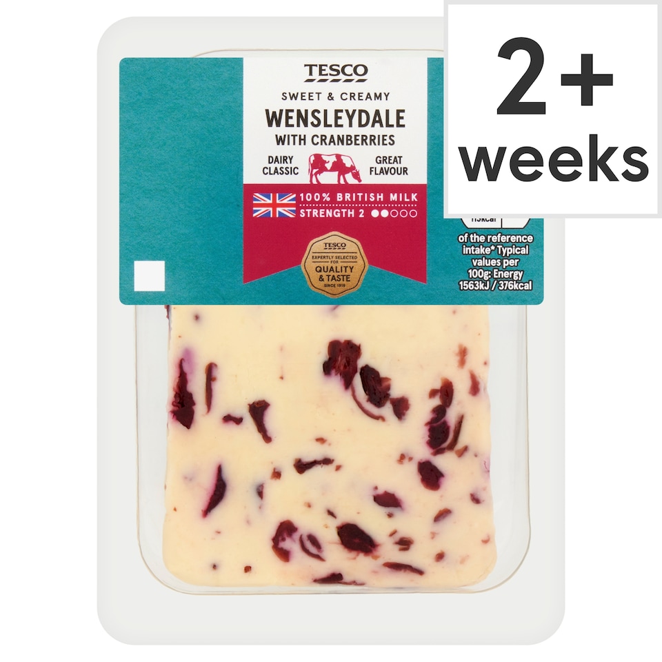 TESCO Wensleydale Cheese with Cranberries 200g