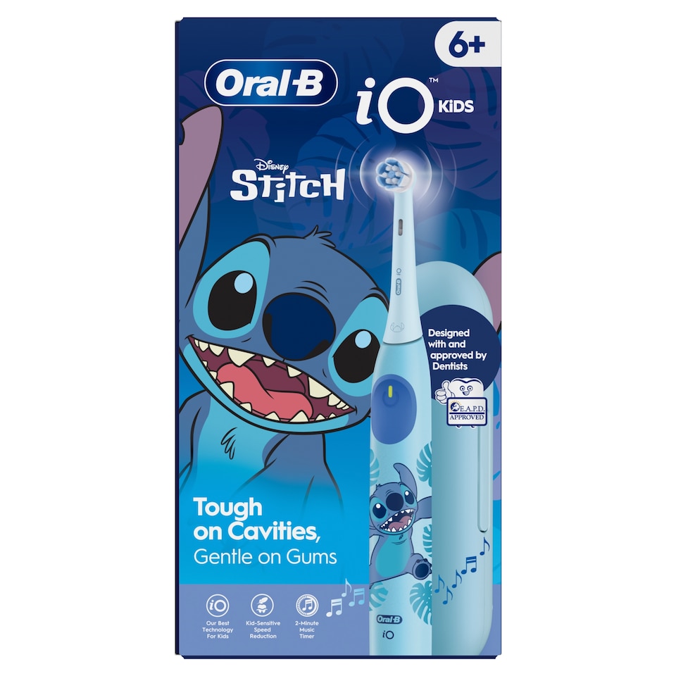 Oral-B iO Kids Disney Stitch Elektromos Fogkefe, 1 db Fogkefefej, 1 db Utazótok  1. kép