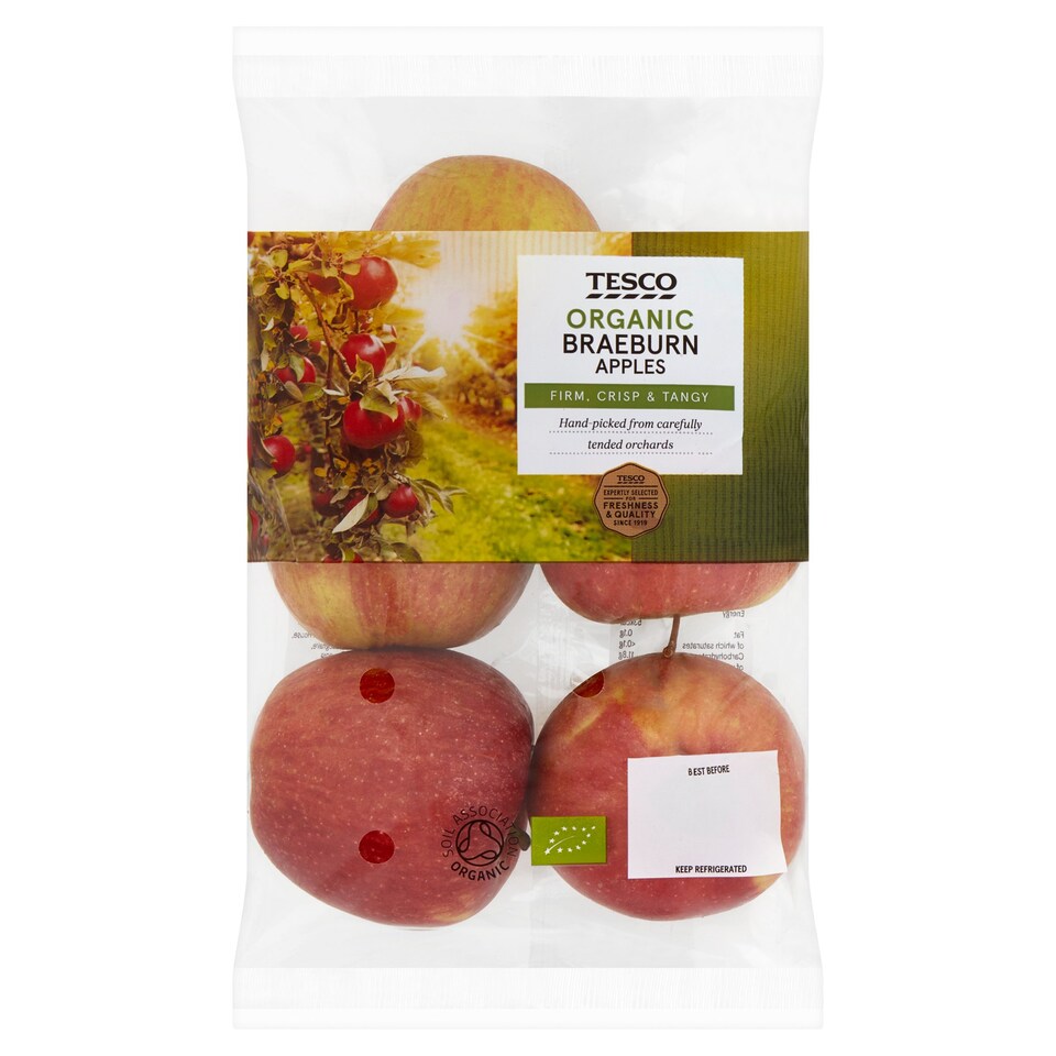 Tesco Organic Braeburn Apples Approx 5