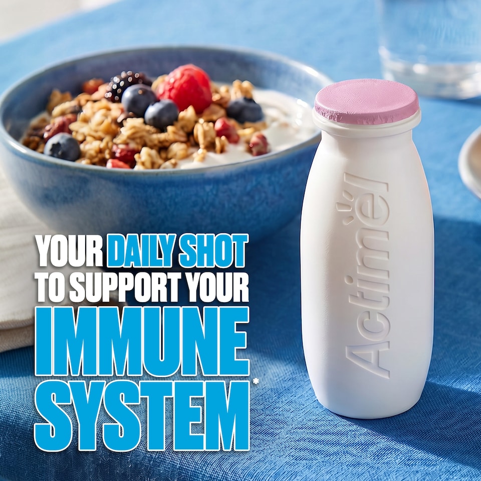 image 1 of Actimel Raspberry Fat Free Immunity Live Yoghurt Drink Multipack 8X100g