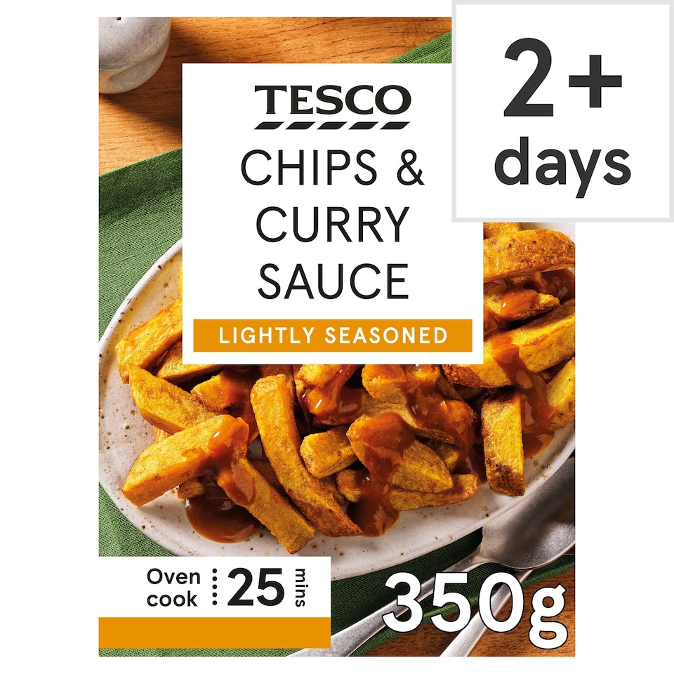 Tesco Chips & Curry Sauce 350g