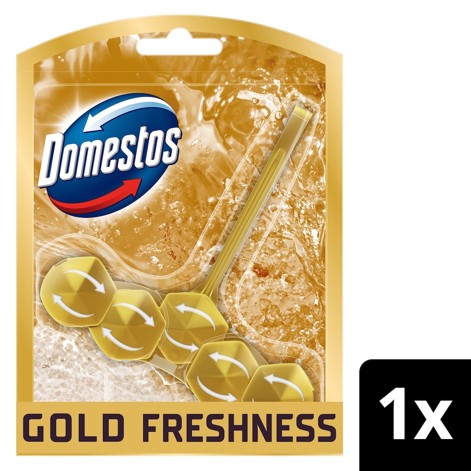 image 1 of Domestos Power 5 Gold Freshness Toilet Rim Block 50g
