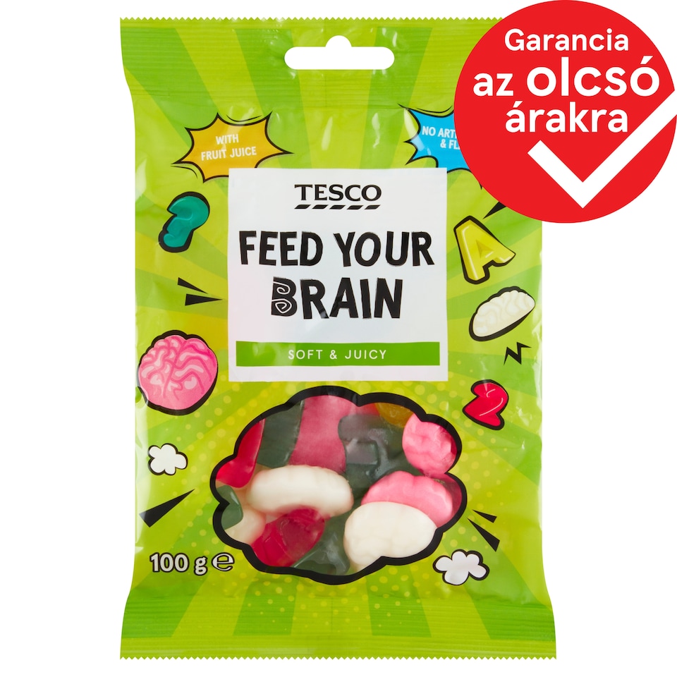 Tesco Feed Your Brain vegyes gyümölcsízű gumicukor 100 g