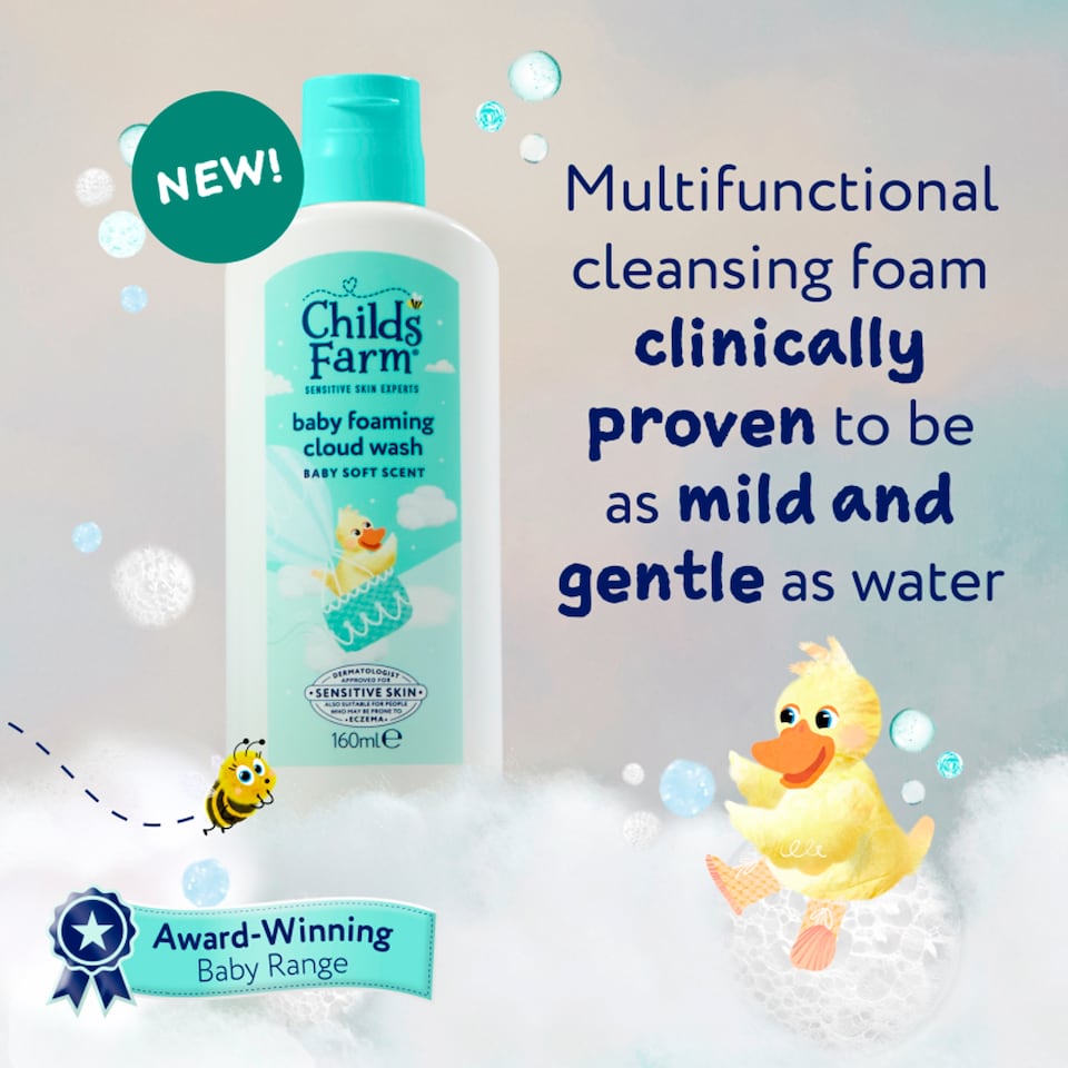 image 1 of Childs Farm Baby Foaming Cloud Wash, Baby Soft Scent 160ml 
