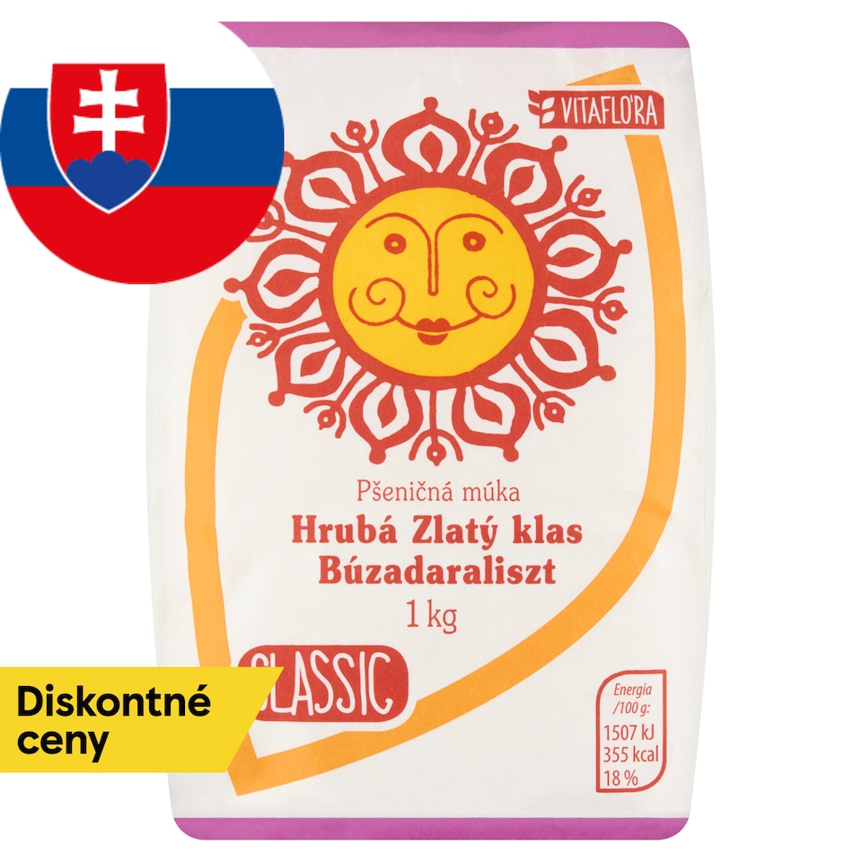 Vitaflóra Classic pšeničná múka hrubá zlatý klas 1 kg