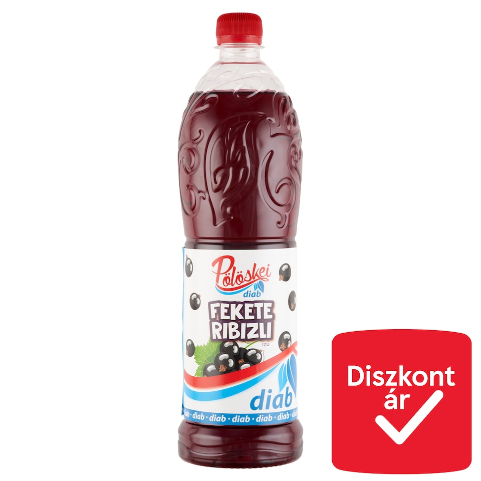 Pölöskei Diab fekete ribizli ízű szörp édesítőszerekkel 1 l