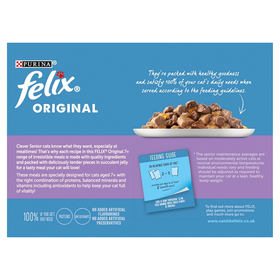 image 1 of Felix Senior Cat Food Mixed Selection In Jelly 12X100g
