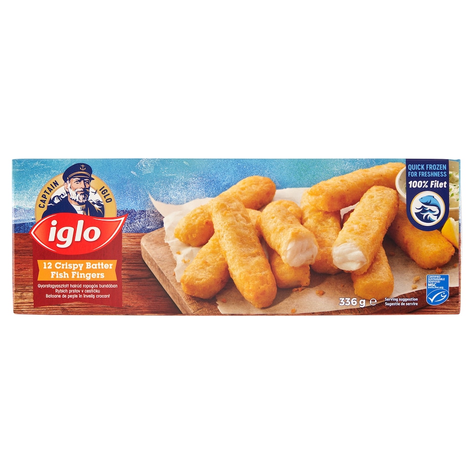 Iglo gyorsfagyasztott halrúd ropogós bundában 12 x 28 g (336 g)