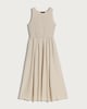 image 4 of F&F Shirred Sleeveless Midi Dress in Neutral