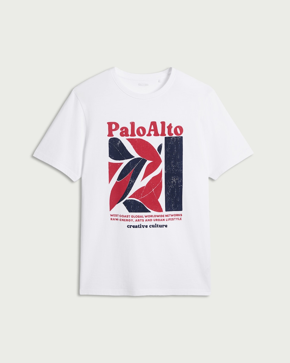 image 1 of F&F Pure Cotton Slogan T-Shirt in White