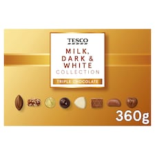 Tesco Collection Milk, Dark & White Chocolate 360G