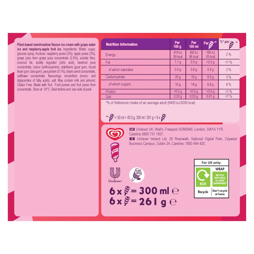 image 1 of Twister Mini Mallow Ice Cream Lollies 6 x 50ml